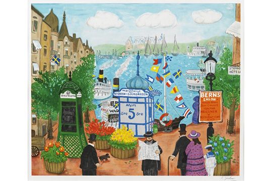 Nybroviken – Litografi av Lennart Jirlow